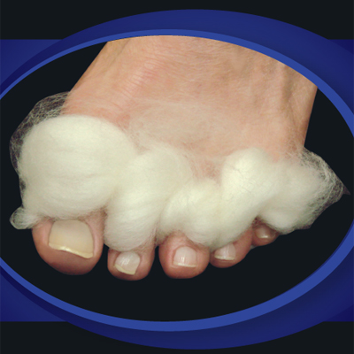 Lambswool provides padding between under and top of the toes, ballet shoes